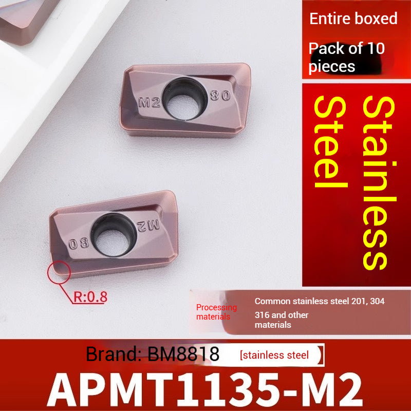 1026-CNC milling inserts APMT1135 carbide 1604 milling inserts fast feed R0.8 coated rough milling cutter grains Shandong Denso Pricision Tools Co.,Ltd.